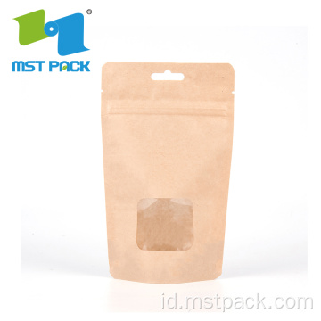 Food Grade Kraft Paper Biodegradable Bag dengan Jendela